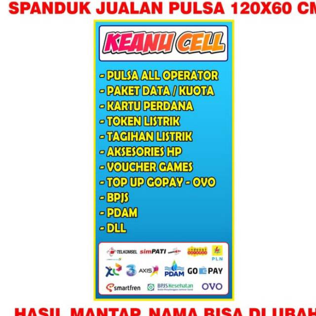 Spanduk Banner Pulsa Bpjs Listrik Dll Ukuran 60x 120 Murah Dan Bagus Shopee Indonesia