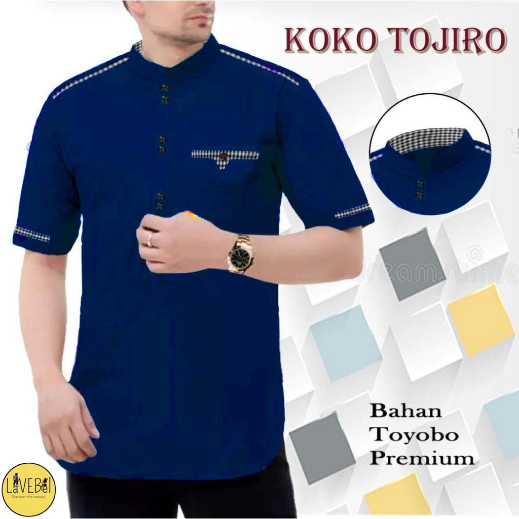 LVB Baju Koko TOJIRO / Baju Muslimin / Atasan Muslim Pria / Qurta Raja Pakistan JUMBO / Bahan Toyobo Premium Berkualitas / 18844 18846 18848 18850 / LAVEBEL