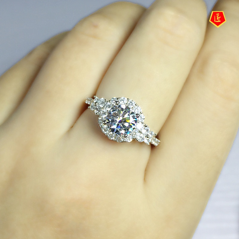 [Ready Stock]Luxury 2 Karat Moissanite Diamond Ring for Women