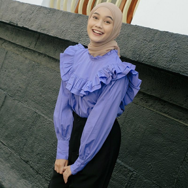 Rosie Blouse Kemeja Outfit Hijab Wanita Blus Renda