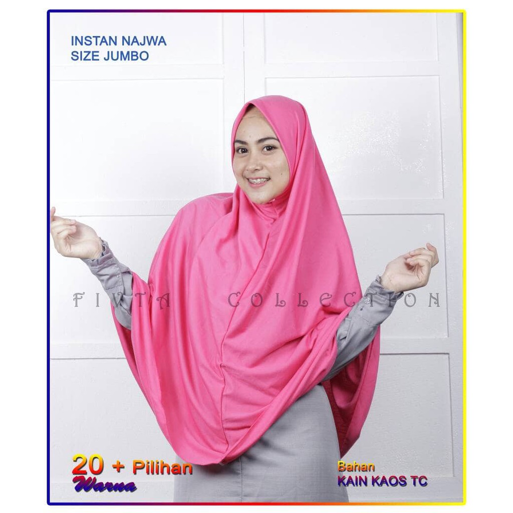 grosir jilbab / kerudung / hijab instan najwa ukuran jumbo