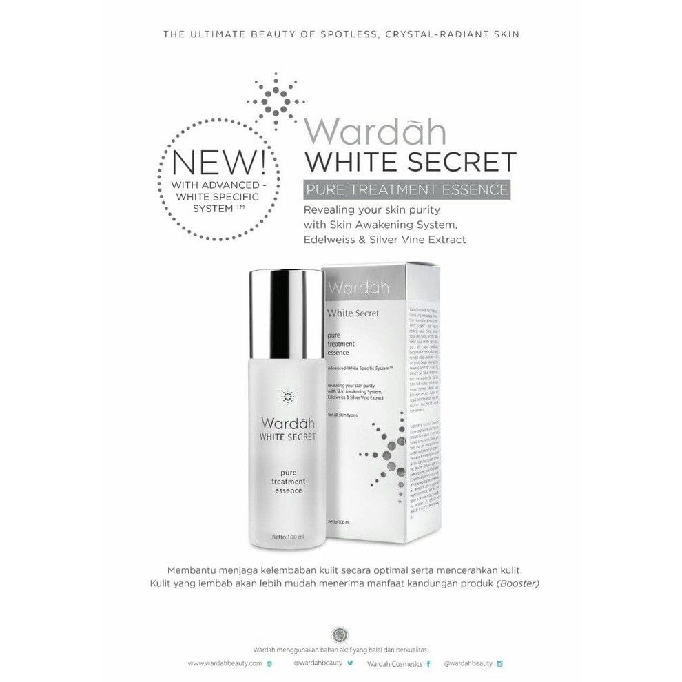 wardah white secret pure treatment essence 100 ml