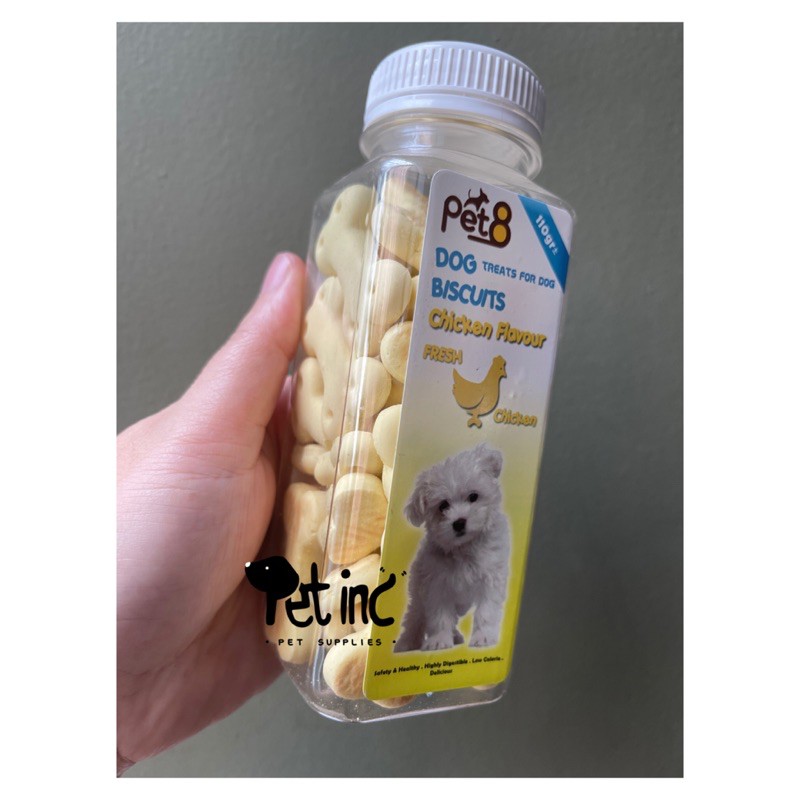 Jar toples Pet8 Dog biscuit 110gram