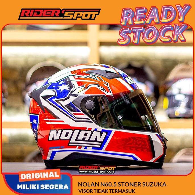 Helm Motor Nolan N60.5 Stoner Suzuka 26 Full Face Helmet Original Tour