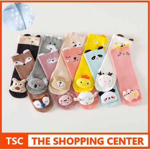 TSC -  Kaos Kaki Panjang Bayi Motif / Kaos kaki Anak Panjang Dengan BONEKA TIMBUL