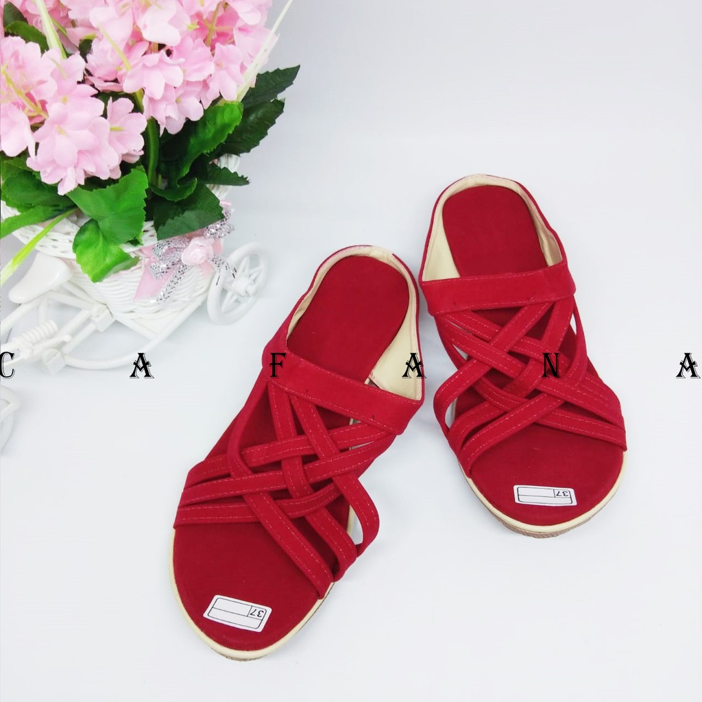 Sandal Wanita Slop Aurora SDL92 Merah