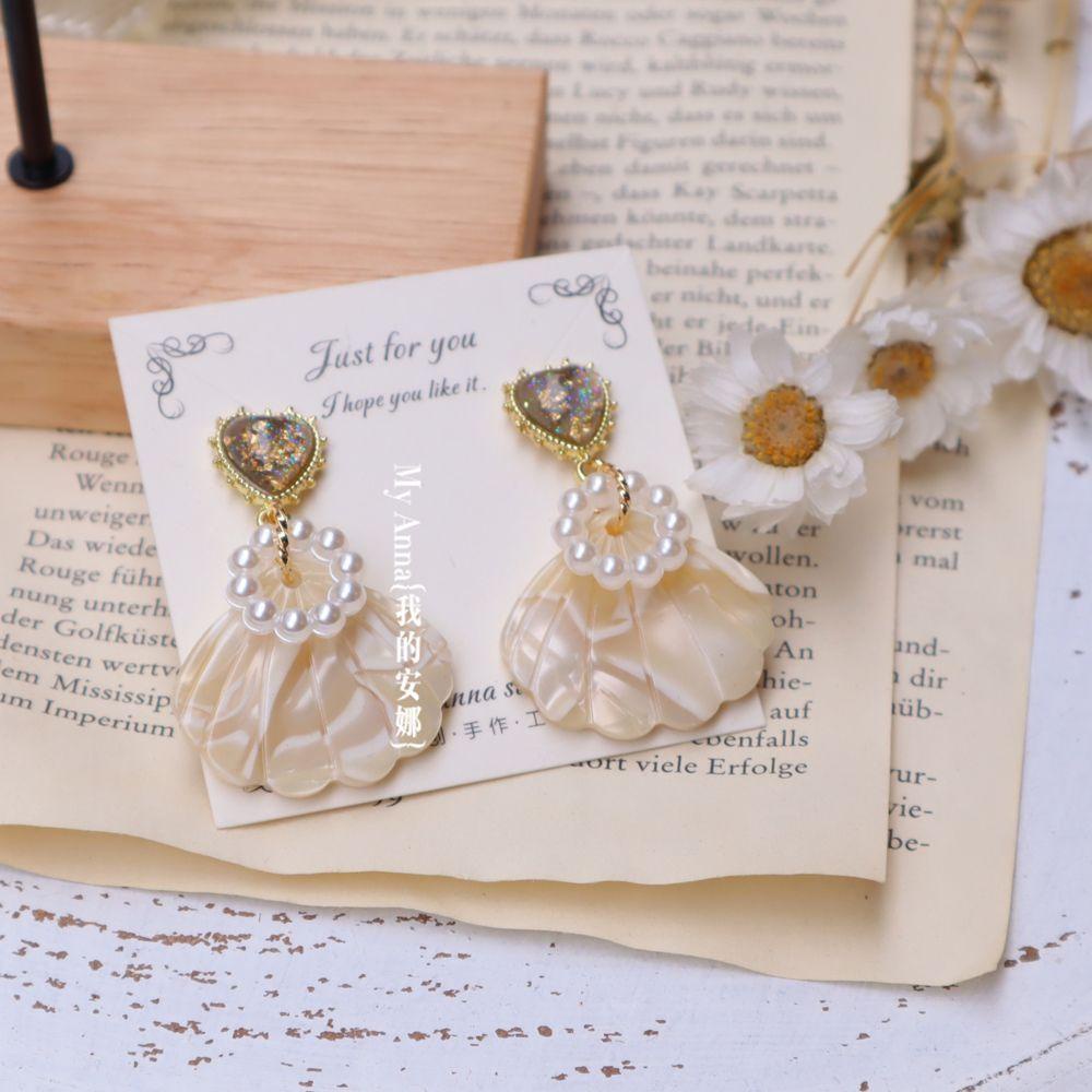 Mxbeauty Anting Perempuan Besar Mimpi Indah Mutiara Indah Anting Menjuntai Akrilik