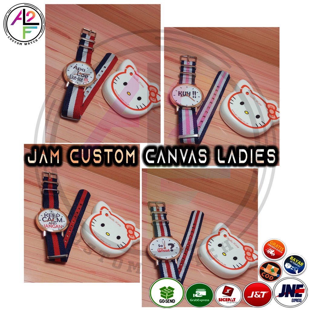 JAM CUSTOM MURAH CANVAS LADIES | Shopee Indonesia