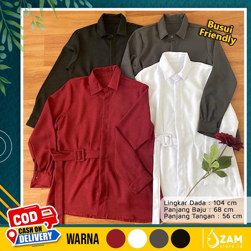 Atasan Blouse Kemeja Formal Wanita | Warna Hitam Putih Maroon DarkGrey - All Size BT50