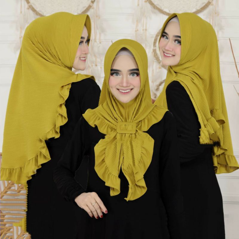 BERGO PLISKET PET REMPEL GESPER/ JILBAB INSTAN PLISKET /HIJAB REMPEL