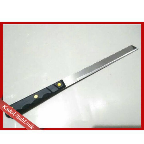 PISAU POTONG ROTI/ BOLU /KUE TART/Pisau Roti dua sisi Stainless Steel panjang kwalitas bagus