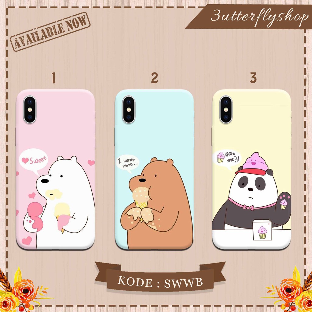 Sweet We Bare Bears casing case HP xiaomi samsung iphone oppo vivo realme redmi meizu