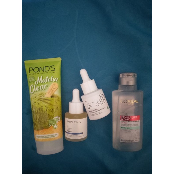 paket #1 preloved skincare take all 50ribu loreal somethinc ponds implora