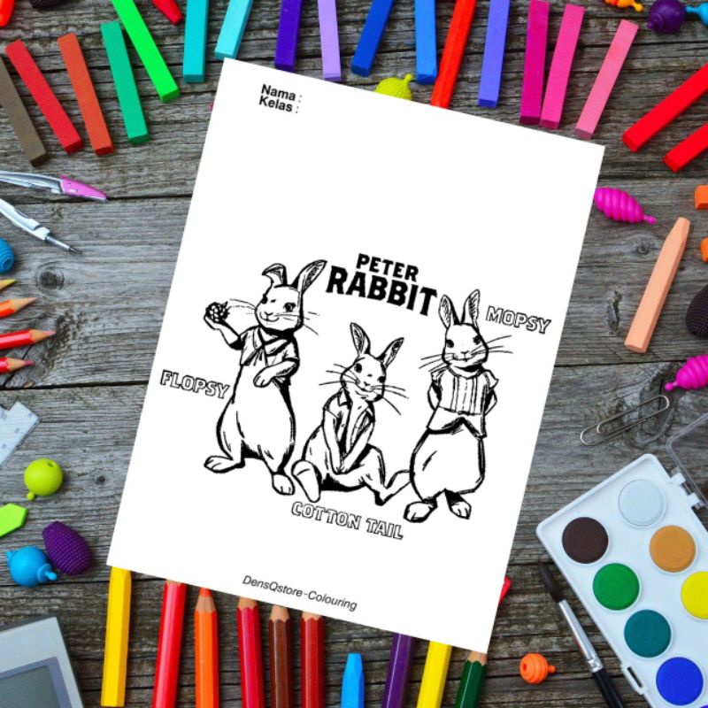 

Kertas Mewarnai Anak Tema Peter Rabbit / Kertas Gambar (10 Lembar Gambar)