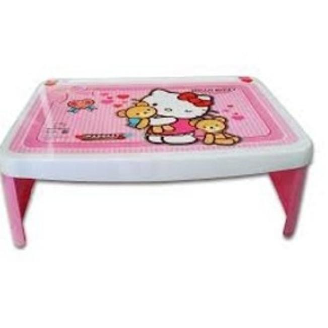 Hi Meja Lipat Belajar Anak Plastik Karakter Hello Kitty Pink Lap