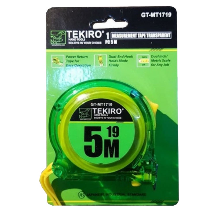 TEKIRO METERAN 5 METER TRANSPARAN MEASURING TAPE GT-MT1719