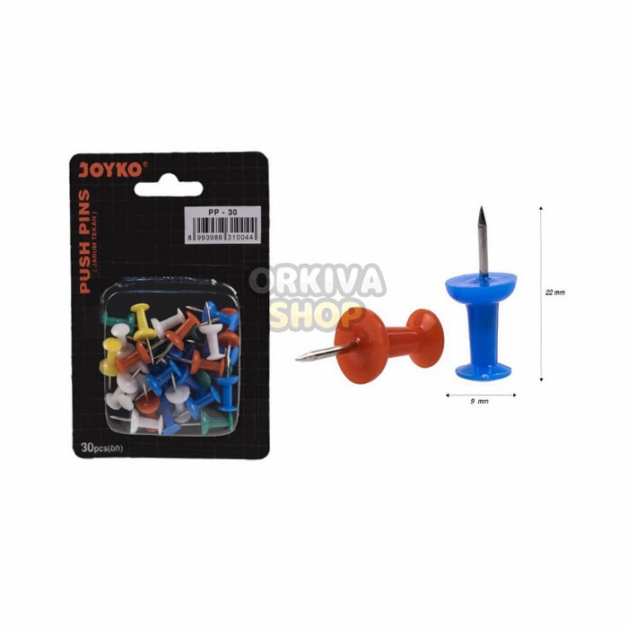 

Push Pin / Board Pin / Memo Pin / Paku Tekan / Paku Kertas Joyko PP-30 SOLID