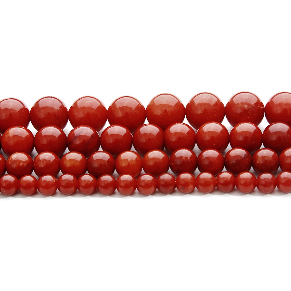 Merek Baru Warna Merah Manik-manik Bulat 6 8 10 12 Mm Baru Karang Alami Merah Bulat Beads untuk DIY Kalung Perhiasan Membuat