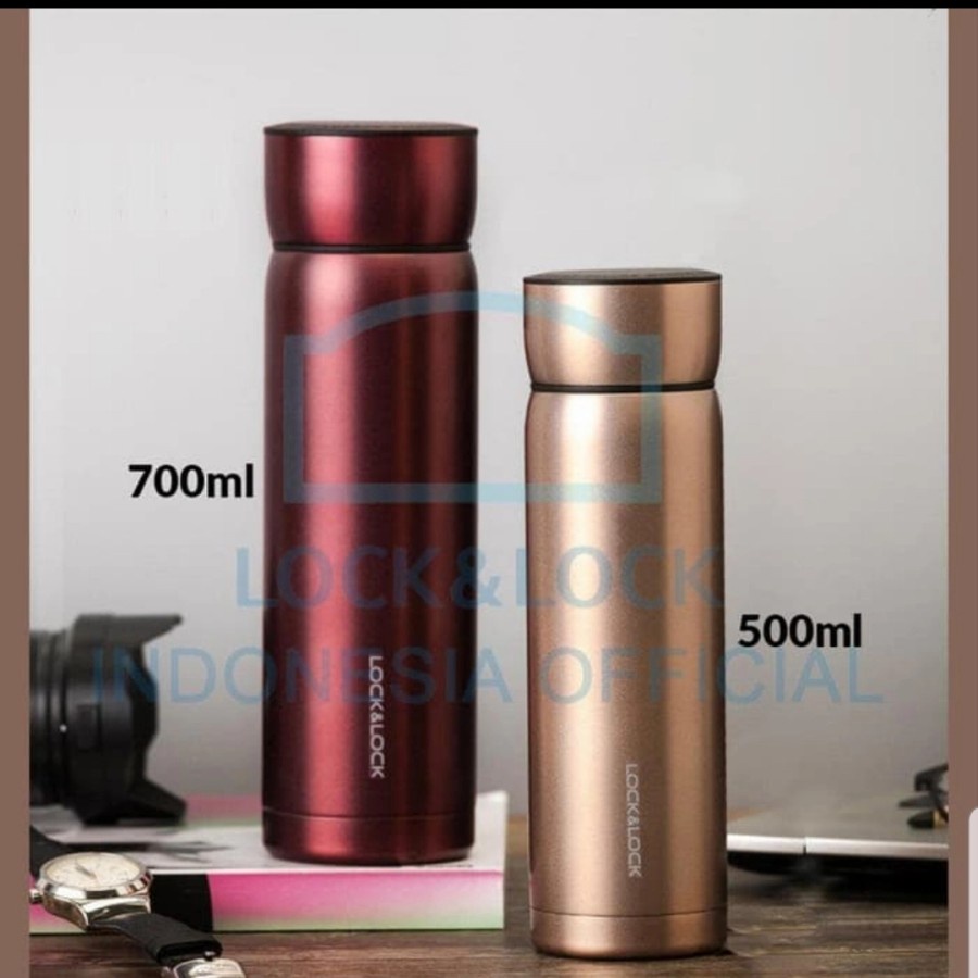 Lock n Lock Metal Mortar Premium Vacuum Hot n Cool Tumbler 500ml 700ml Gold Wine Termos Premium