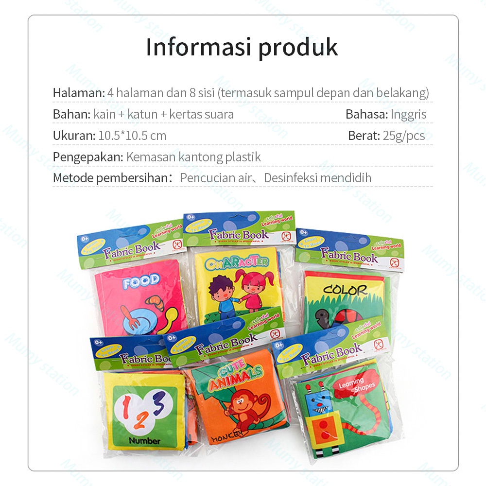 Mumystation Softbook / buku bantal bayi/ mainan bayi / buku bayi / soft book buku kain