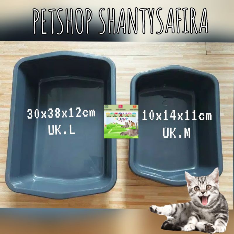 BOX LITTER BAK PASIR KUCING ANJING KELINCI UKURAN M DAN L