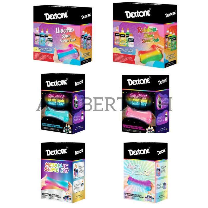 

DEXTONE SLIME KIT METALLIC RAINBOW UNICORN CONFETTI GLOW IN THE DARK