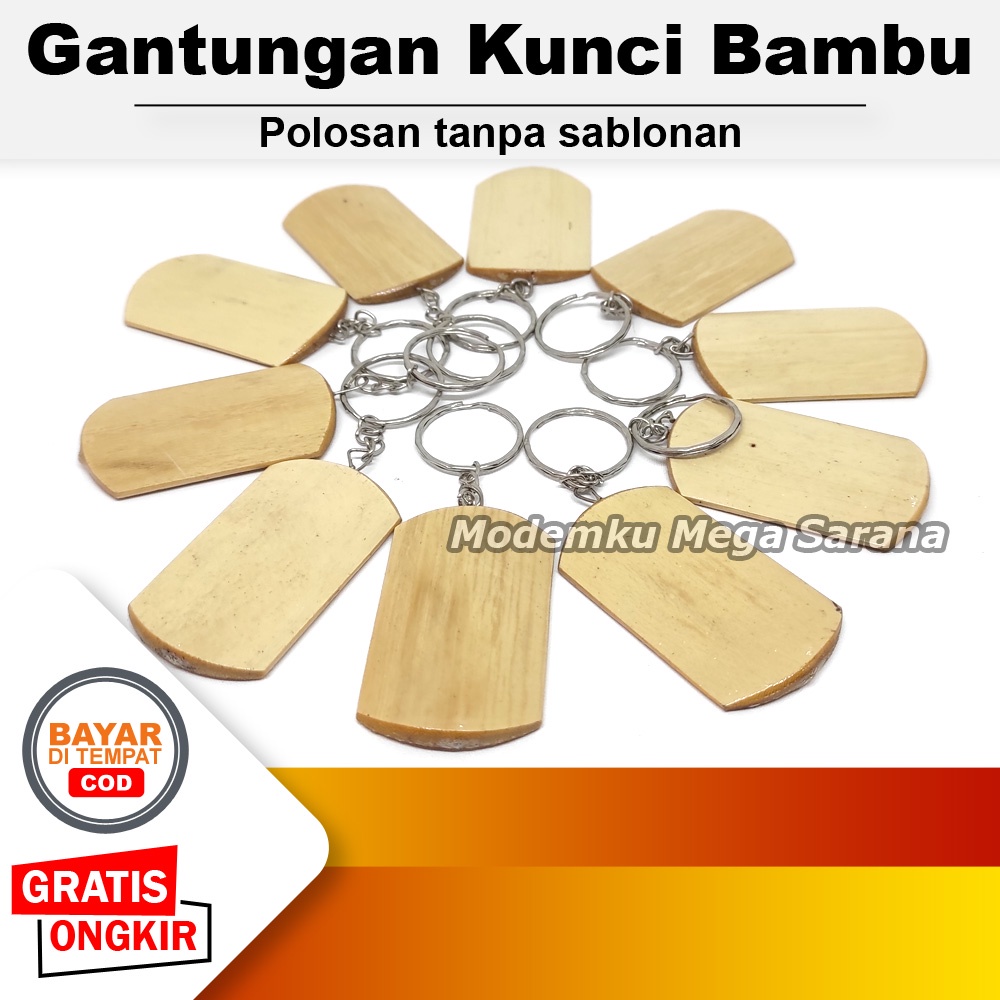 Souvenir Gantungan Kunci Bambu Polosan