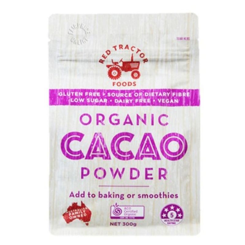 

RED TRACTOR ORGANIC CACAO POWDER 300gr/ Gluten Free /Import