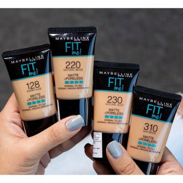 Maybelline Fit Me Series Matte dan Poreless Foundation Tube Pump Compact Powder 12H SPF (VIC)