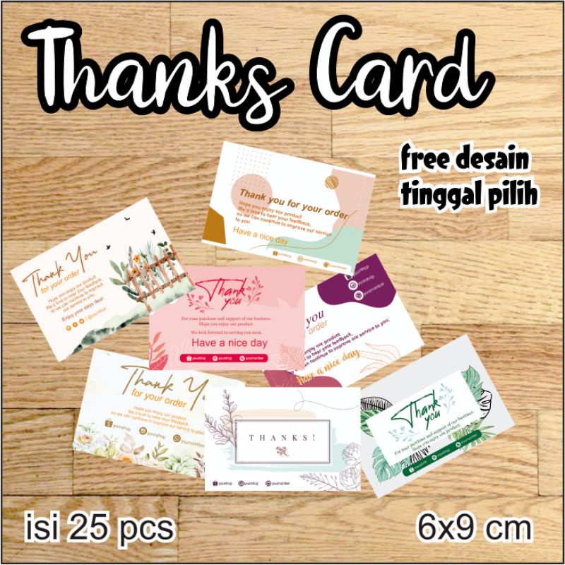 Jual Thanks Card Kartu Ucapan Terima Kasih Olshop Thankyou Card Murah Shopee Indonesia