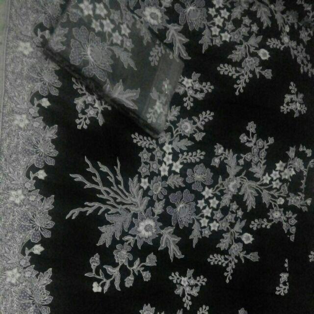 Kain Batik Solo Motif Bunga Melati Warna Ungu Terong