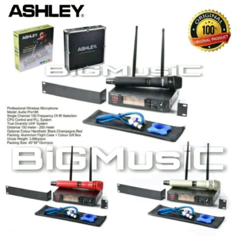 Mic Wireless Ashley Audio Pro 188 Original Ashley PRO188