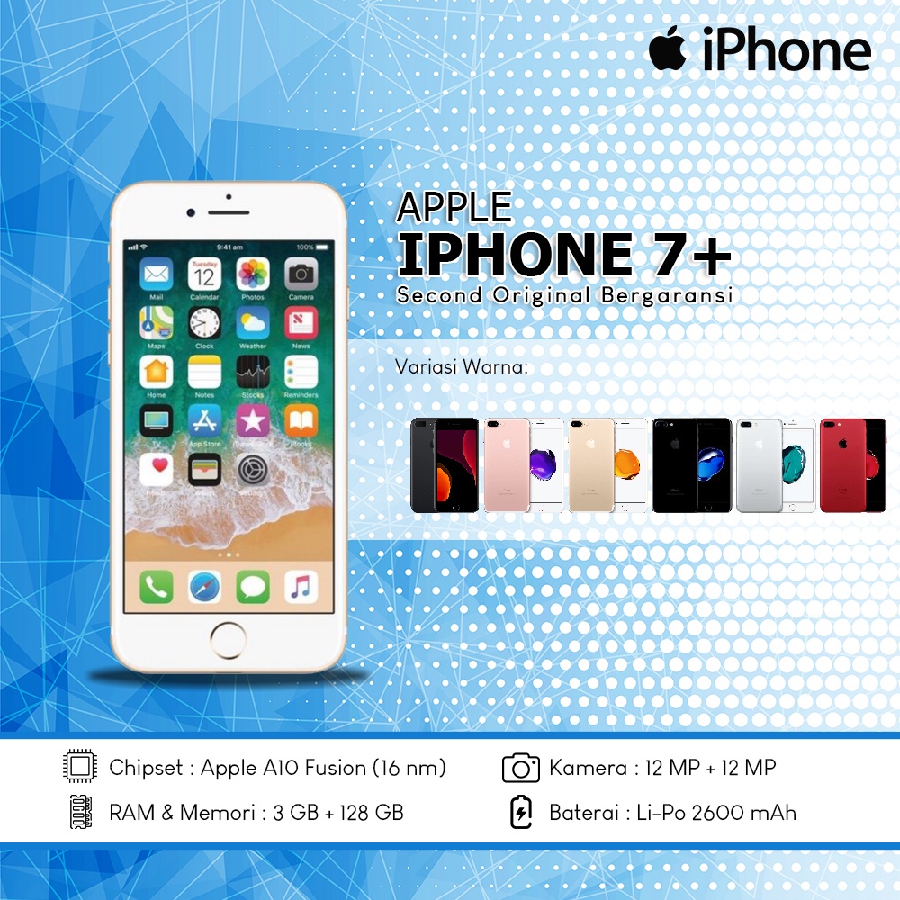 apple iphone 7 plus  128gb  second original fullset like new