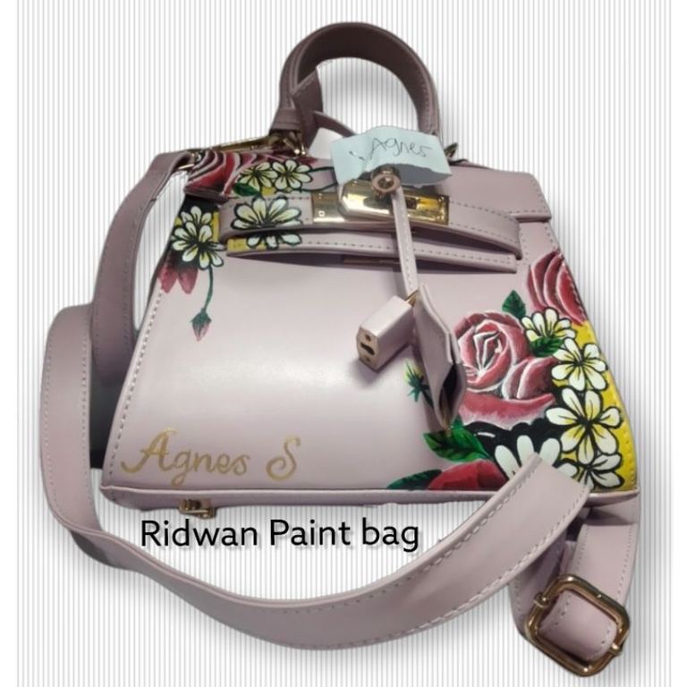 

jasa lukis tas motif bunga