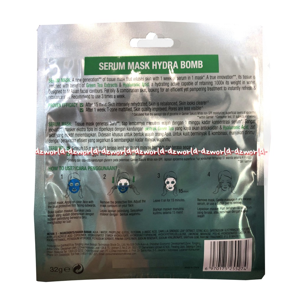 Garnier Skin Naturals Serum Mask Hydra Bomb Masker Wajah