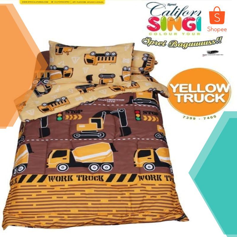 Terlaris Bedcover Set California Yellow Truck Single 120 No 3 Bcs Bed Cover Keren Shopee Indonesia