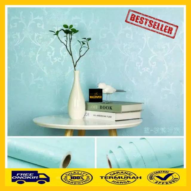 Wallpaper Dinding Embos Hijau Wallpaper Dinding Wallpaper 3D Wall Sticker 3D Green Embos Wallpaper