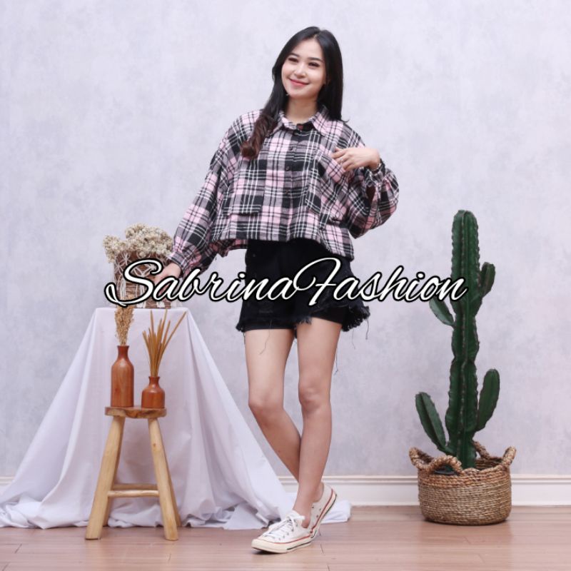 Kemeja Flanel Wanita Kemeja Crop Kemeja Oversize Kemeja Wanita