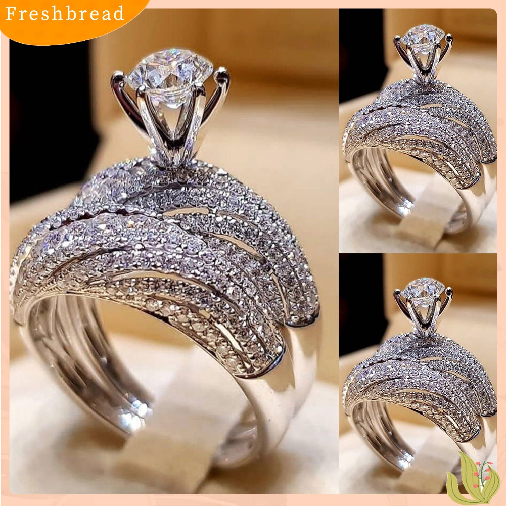 [TERLARIS]Vintage Women Round Wedding Charm Finger Ring Rhinestone Party Jewelry Gifts