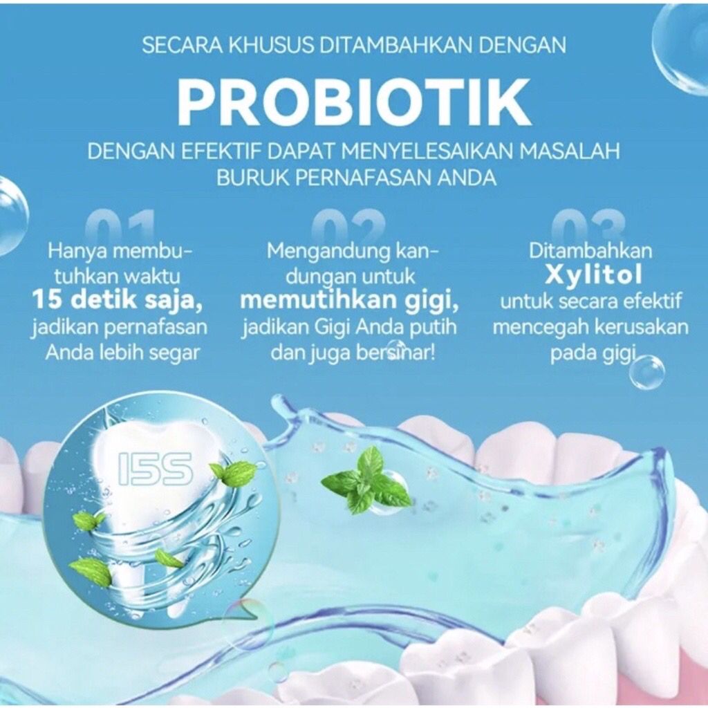 METOO Obat Kumur Probiotik 100ml - 250ml  Fresh Mint Mouthwash No Alcohol