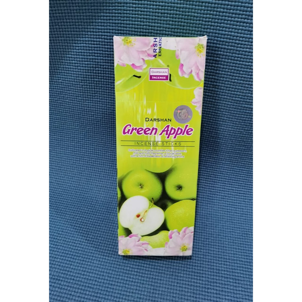 PER SLOP Dupa Green Apple Aromatheraphy Hexa Kecil Handmade By Darshan India isi 6 Pack