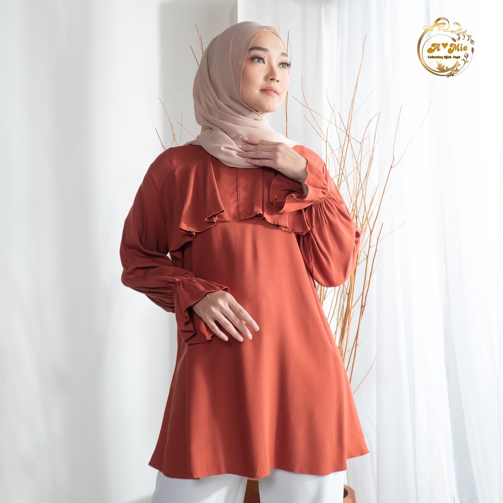 GBO89 - Zenifer Atasan Vol 4 Variant Terracota - Kemeja Atasan Ala Korea - Baju Wanita Remaja Dewasa