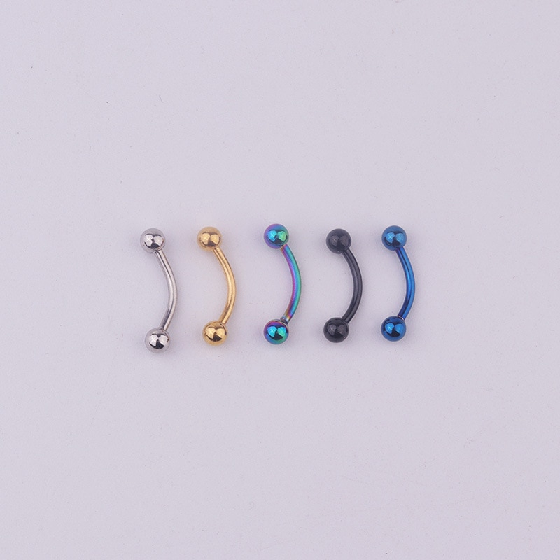 Anting Tindik Alis / Bibir / Telinga Bentuk Barbel Bahan Surgical Steel 3mm Ukuran 6 / 8 / 10mm