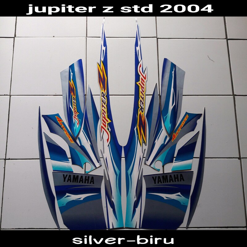Sticker Body Motor Jupiter Z std 2004 Silver-biru
