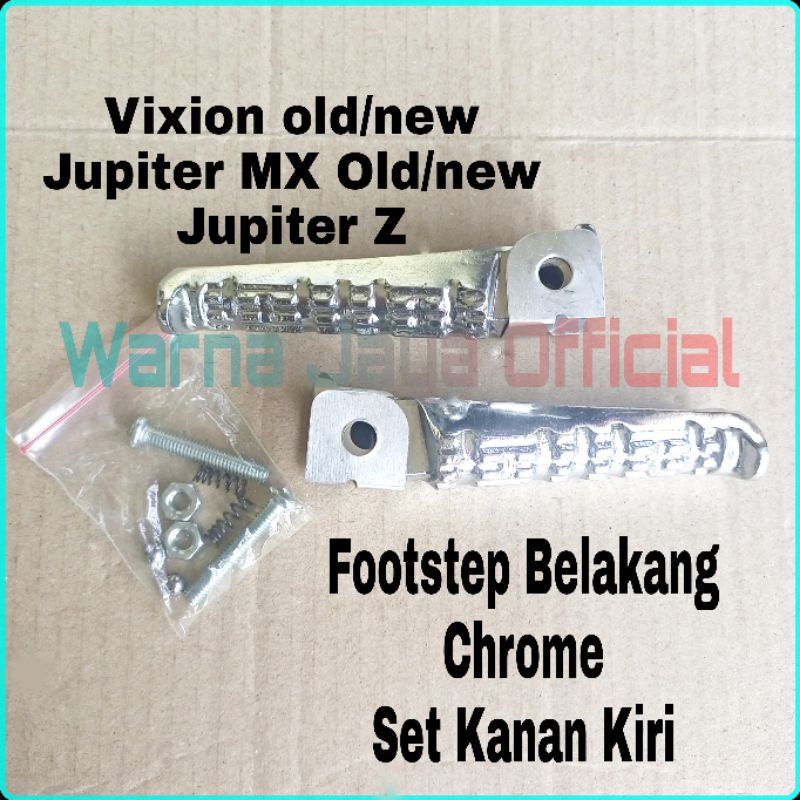Footstep Foot Step Fotstep Bustep Belakang Chrome Motor Vixion Series Jupiter Z MX New Old Lama Baru