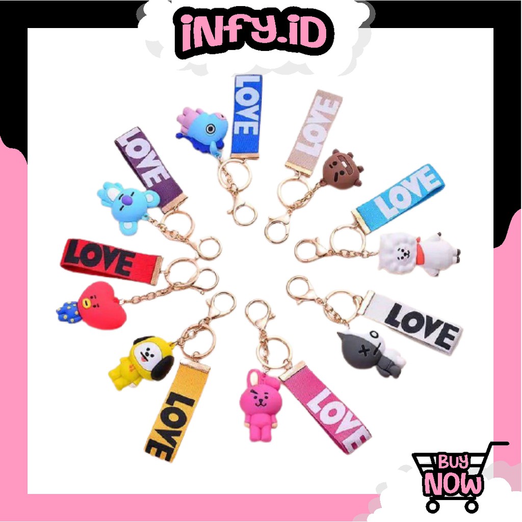 INFY - Keychain LOVE Gantungan Kunci Korea Boneka Kpop Lucu Aksesoris Tas Import A032