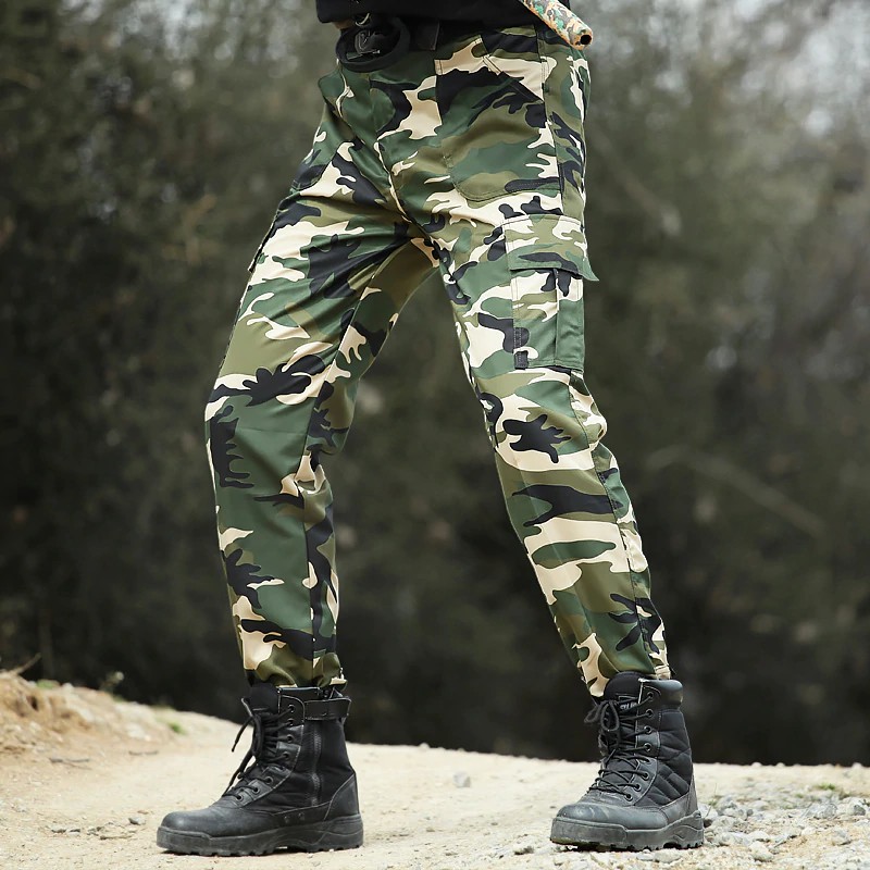Men Casual Tactical Camouflage Cargo Pants Camo Pattern Army Combat ...