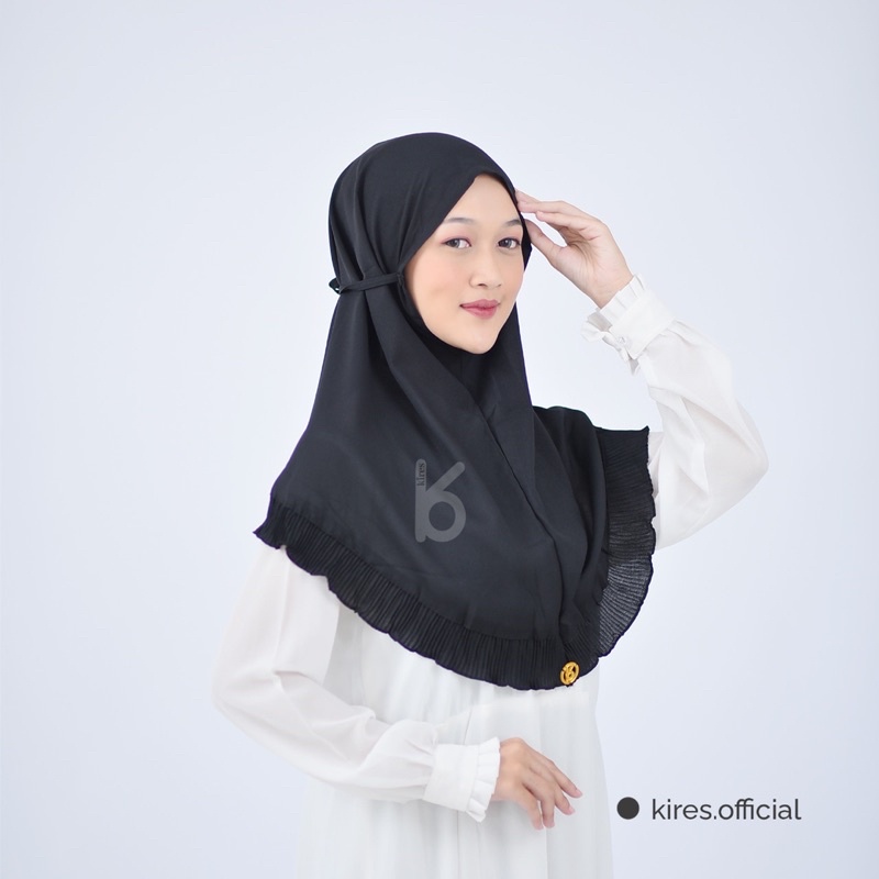 BUY 1 GET 1! Bergo Shiren Rampel Plisket Size L Dapat 2 Pcs