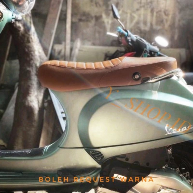 Kulit Jok Vespa Matic Coklat Primavera Gts Sprint Lx S MBtech Karbon Premium