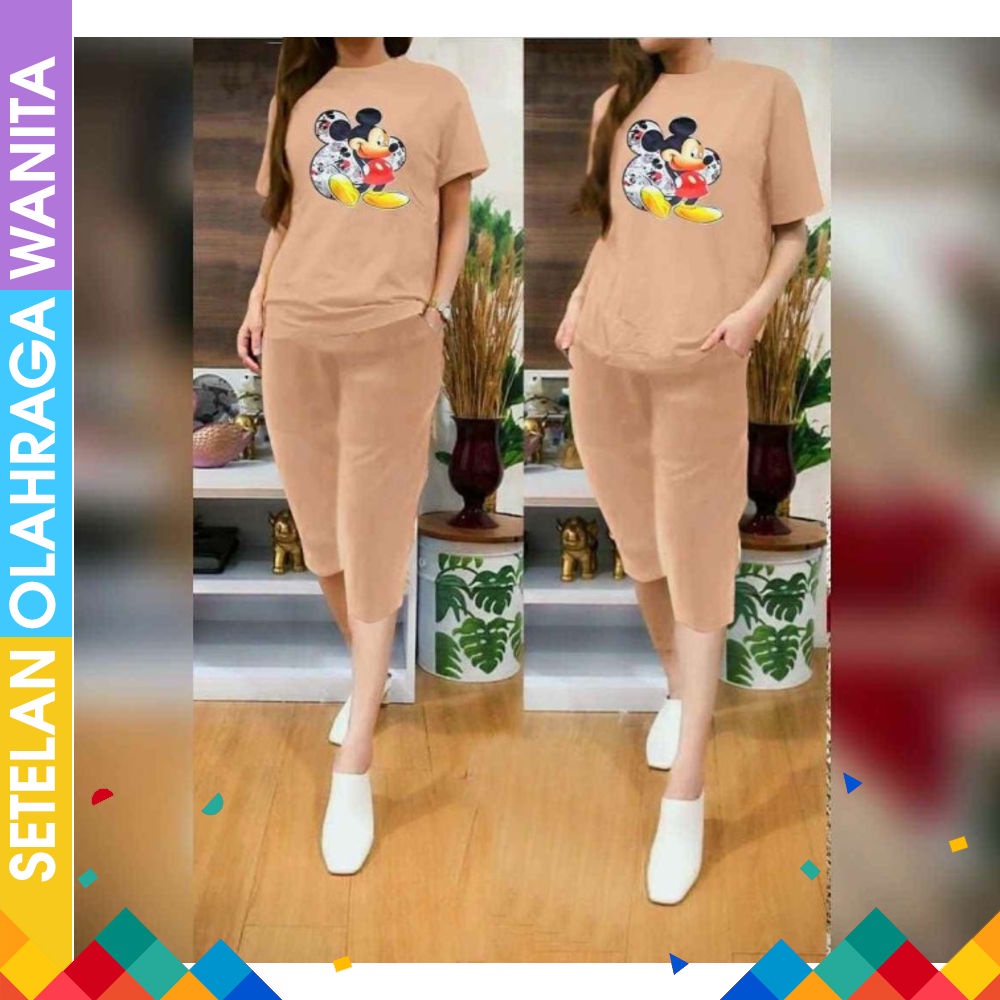 Setelan Olahraga Wanita Baju Olahraga Wanita Muslim Setelan Senam Sepeda Gowes Wanita PEACH ABU Lo